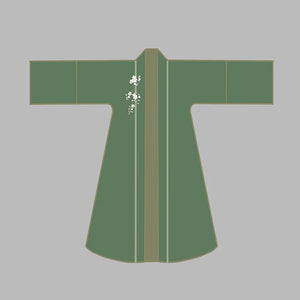 Pear Blossom Song Style Hanfu Jacket and Dress Set - three-quarter styling view