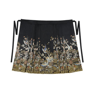 Spring Mountain Dragon – New Chinese Style Hanfu Set | Brocade Ma Mian Skirt with Embroidered Cape and Floral Gold Weave - Yandan_Hanfu