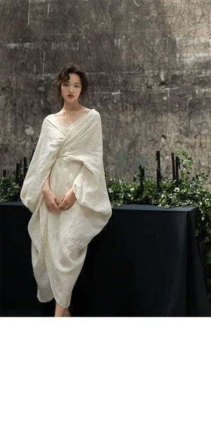 100% Ramie Modern Chinese Dress – Zen-Inspired Summer Travel Maxi with Relaxed Silhouette - Yandan_Hanfu
