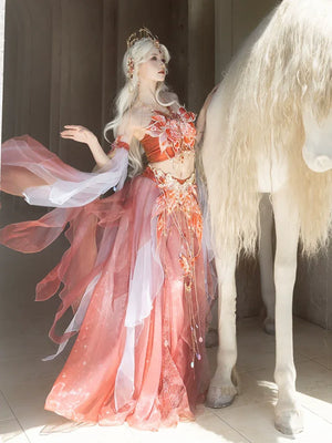 Butterfly of the Desert – Apsara-Inspired Costume in Dunhuang Western Style - Yandan_Hanfu