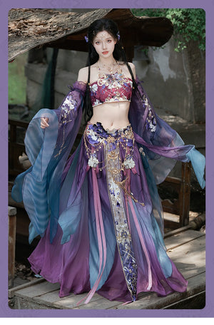 GU – Exotic Hanfu-Inspired Gradient Embroidered Bustier Set for Spring & Summer