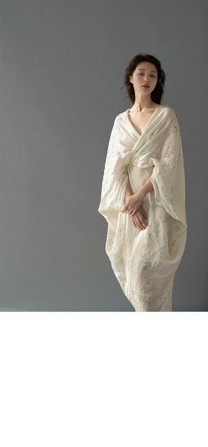 100% Ramie Modern Chinese Dress – Zen-Inspired Summer Travel Maxi with Relaxed Silhouette - Yandan_Hanfu