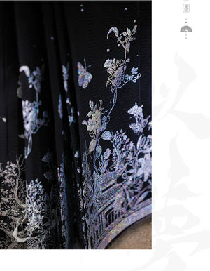 Original imitation luodian horse face skirt, new Chinese style, daily work, improved short-sleeved Hanfu summer - Yandan_Hanfu