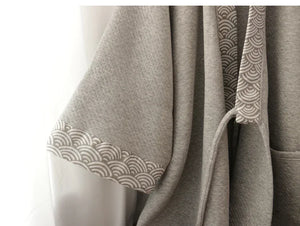 Thickened trousers pajamas set Chinese style gray Hanfu loungewear - Yandan_Hanfu