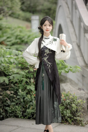 Zhujian Snow New Chinese Hanfu Dress Daily National Style Han Elements Set - Yandan_Hanfu