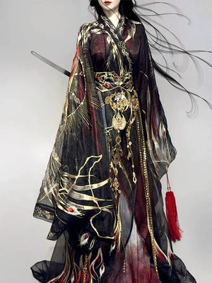 Hanfu Warring States Period Men's and Women's Robe Heavy Industry Suit - Yandan_Hanfu