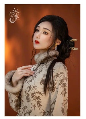 Cheongsam Mao autumn and winter daily Hanfu - Yandan_Hanfu