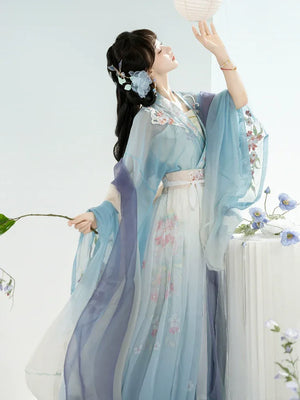 Hua Yuanyue, Hanfu female Wei Jinfeng Nanbei Dynasty big-sleeved shirt, daily fairy energy spring and summer suit - Yandan_Hanfu