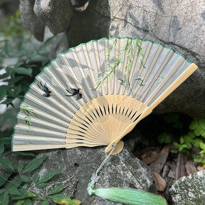 Suzhou double-sided embroidery fan antique embroidery folding fan antique fan cheongsam - Yandan_Hanfu
