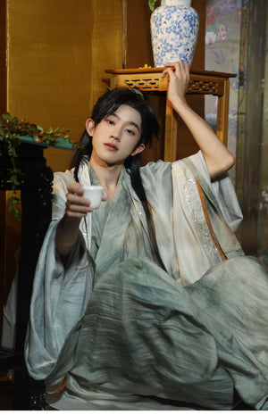 Fusang Elegance – Song Dynasty Inspired Hanfu with Embroidered Top & Flowing Pleated Skirt - Yandan_Hanfu