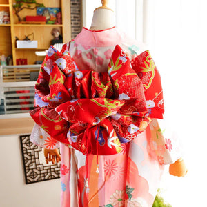 Kimono belt, swinging sleeve kimono flower knot, big three-leaf shaped bow with belt bag belt, geisha shaped belt. - Yandan_Hanfu
