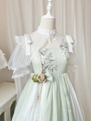 Chinese style green lolita hanfu wind lily sweet girl han element green dress - Yandan_Hanfu