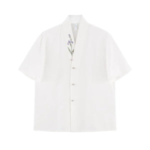 Purple Hanfu Han Element Cotton Short Shirt Horse Face Hanfu Female - Yandan_Hanfu