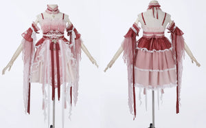 Red Hanfu Dress New Chinese Feather Rust Waist Seal Suspender Skirt - Yandan_Hanfu