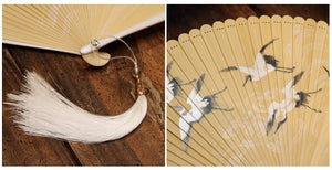 Folding fan female dance fan Hanfu Chinese style full bamboo fan - Yandan_Hanfu