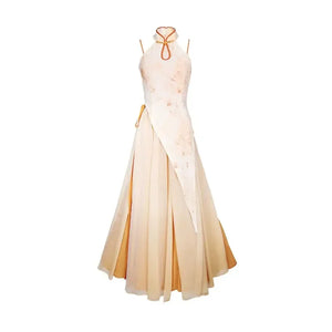 Fuguang Irregular Cheongsam Elegant Skirt - Yandan_Hanfu