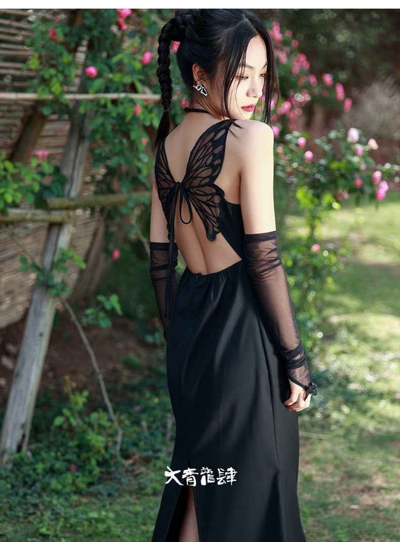 Vestido de mariposa oscura