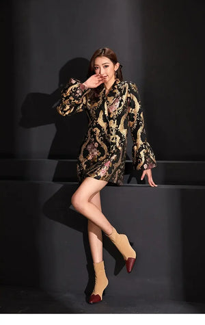 Jacquard dress Cheongsam blazer - Yandan_Hanfu