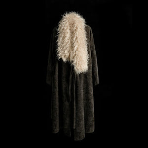 Trench Coat with Detachable Fur Collar | Reimagined Tibetan-Inspired Design - Yandan_Hanfu