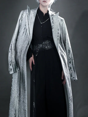 Calligraphy coat woolen national style new Chinese summer men's and women's large size set ink painting - Yandan_Hanfu