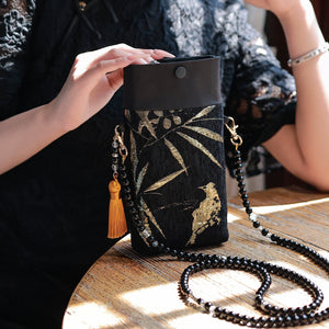 Bamboo & Bird Motif Bag | Modern Take on Vintage Crossbody