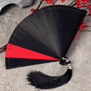 Folding fan female dance fan Hanfu Chinese style full bamboo fan - Yandan_Hanfu