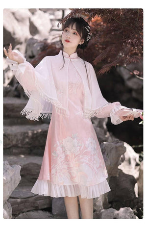 Feihua Fish Shadow Hanfu Women's Daily Han Element New Chinese Style Cheongsam Dress - Yandan_Hanfu