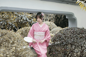 Pink Japanese kimono yukata vintage dress modified kimono - Yandan_Hanfu