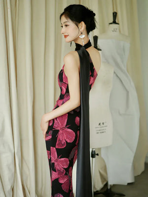 "Shadow" fishtail streamer robe knot bride engagement annual party dress - Yandan_Hanfu