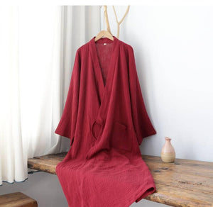 Summer pure cotton Zen clothes, thin pajamas, loose Hanfu robes, nightgowns, Chinese style robes. - Yandan_Hanfu