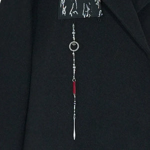 New Chinese woolen coat black woven silver men's and women's horse skirt jacket - Yandan_Hanfu