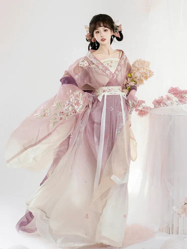 Hua Yuanyue, Hanfu female Wei Jinfeng Nanbei Dynasty big-sleeved shirt, daily fairy energy spring and summer suit - Yandan_Hanfu