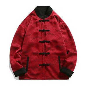 New China style can be worn on both sides, button-down top jacket Tang suit men - Yandan_Hanfu
