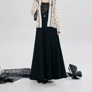 New Chinese style black skirt and polka dot embroidered hanfu top