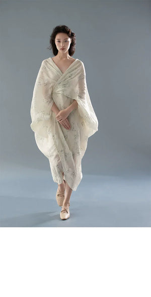 100% Ramie Modern Chinese Dress – Zen-Inspired Summer Travel Maxi with Relaxed Silhouette - Yandan_Hanfu