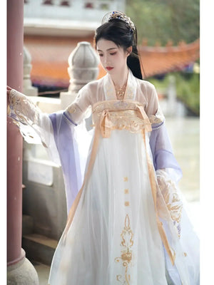 White Hanfu spring and autumn dress daily elegant fairy - Yandan_Hanfu