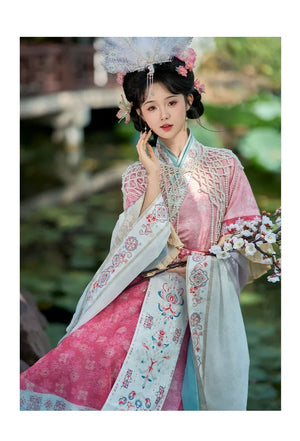 Cloud Silks – Traditional Hanfu Dress Inspired by Wei-Jin Era, Cross-Collar Revival for Women - Yandan_Hanfu