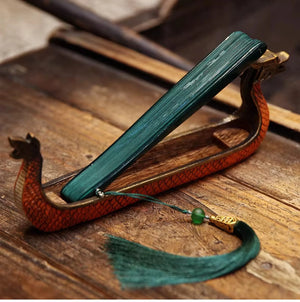 Folding fan female dance fan Hanfu Chinese style full bamboo fan - Yandan_Hanfu