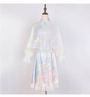 Feihua Fish Shadow Hanfu Women's Daily Han Element New Chinese Style Cheongsam Dress - Yandan_Hanfu