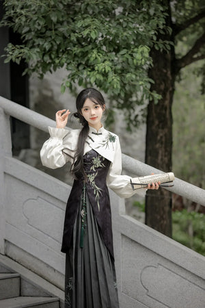 Zhujian Snow New Chinese Hanfu Dress Daily National Style Han Elements Set - Yandan_Hanfu