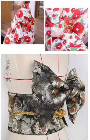 Japanese kimono waist seal, yukata belt, gorgeous brocade bow belt, styling knot waist photo - Yandan_Hanfu