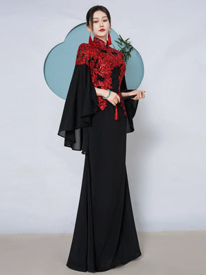 Runway Goddess – Luxury New Chinese Style Mermaid Qipao Evening Gown - Yandan_Hanfu