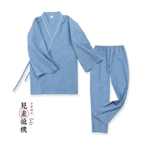 Spring&summer antique pure cotton men's large-size Hanfu pajamas - Yandan_Hanfu