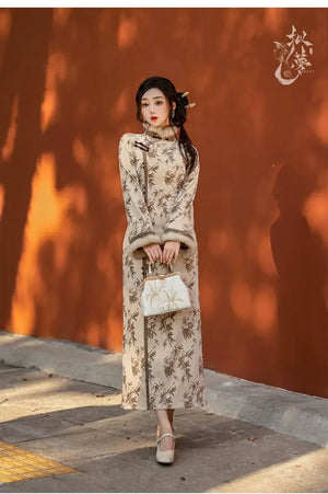 Cheongsam Mao autumn and winter daily Hanfu - Yandan_Hanfu