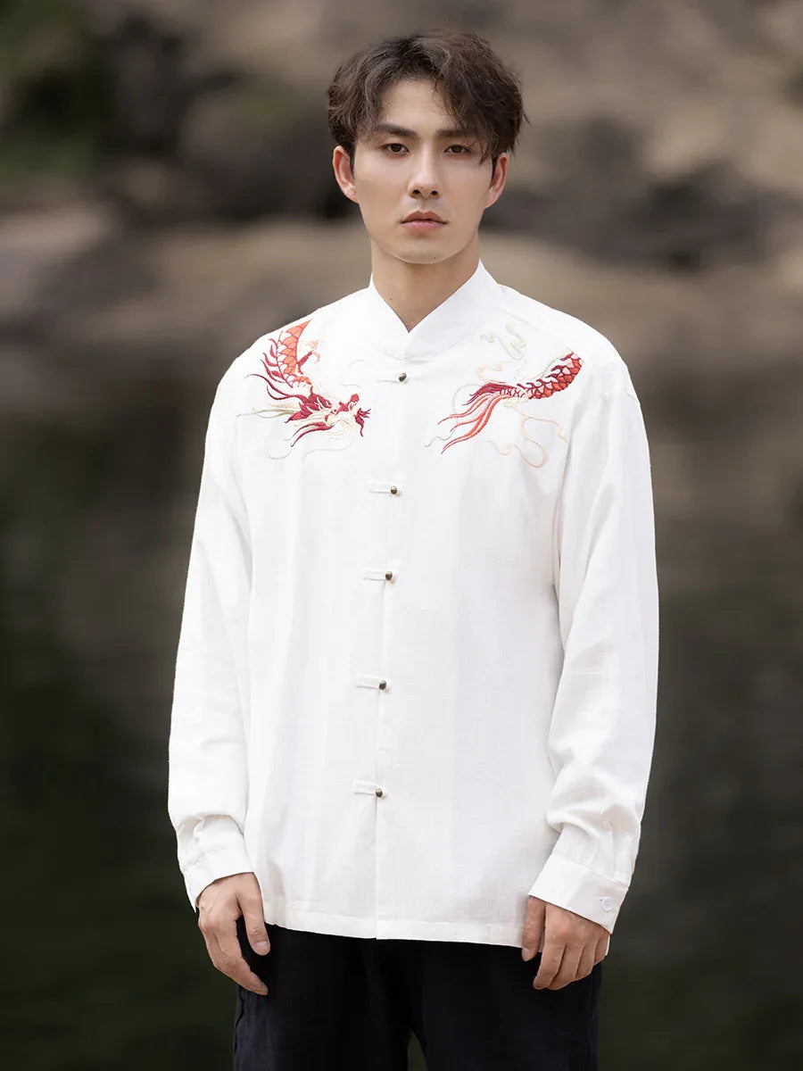 New Chinese Tang style Chinese style button top embroidered jacket Mao suit jacket - Yandan_Hanfu