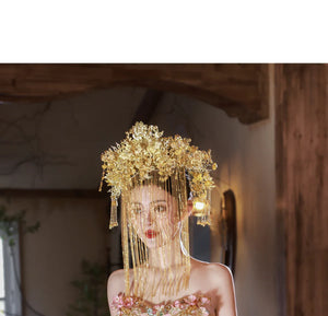 Jade Pool – Original New Chinese Style Evening Gown for Engagement & Elegant Toast Ceremonies - Yandan_Hanfu