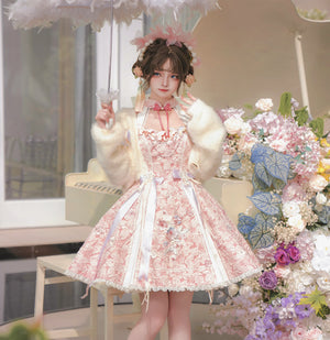 Chinese style pink lolita hanfu drunk fuchu Xiaoshan Qing Guofeng Han element dress - Yandan_Hanfu