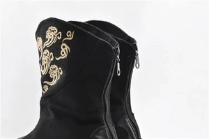 Men's shoes retro official boots auspicious cloud embroidery - Yandan_Hanfu