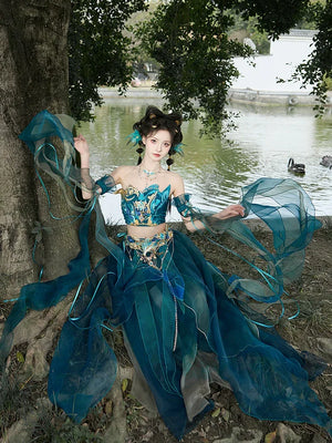Blue Hanfu women's Dress exotic style Butterfly Cosplay - Yandan_Hanfu