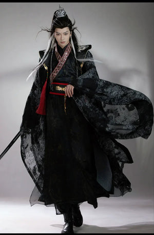 Dark Immortal Robe – Unisex Hanfu Outfit Inspired by Chinese Xianxia & Traditional Taoist Style - Yandan_Hanfu